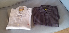 Camicie Marlboro Tg. L slim fit celeste e Navigare nera a righe tg. M vestono 48