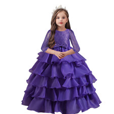 Abito lungo bambina fiori