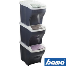 Bama Tris PATTUMIERA per RACCOLTA DIFFERENZIATA COMPONIBILE 3 SECCHI 60 Litri
