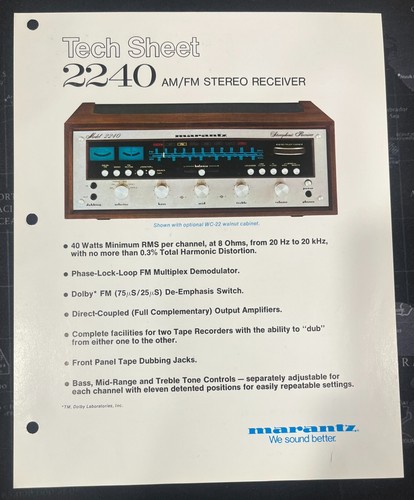 Brochure originale marantz - brochure,