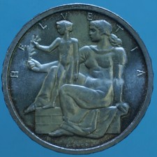 SVIZZERA 5 FRANCHI 1948 B SWISS CONSTITUTION CENTENNIAL ARGENTO SILVER MONETA