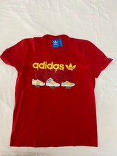 ADIDAS MAGLIA UOMO TG. S MAN CASUAL VINTAGE T-SHIRT COTONE MAGLIETTA ROSSO