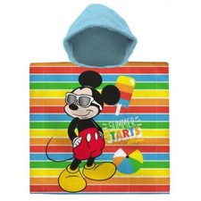 DISNEY Accappatoio bambino poncho telo Mickey Mouse summer 100% cotone