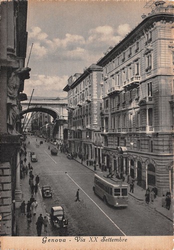 Cartolina genova via - cartolina,