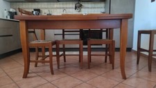 SET Tavolo in legno massello 140x80 finitura CILIEGIO allungabile + 3 sedie