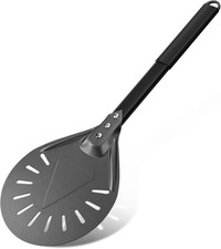 7 Pollici Pala per Pizza Girevole Forata in Alluminio Anodizzato Duro Con Impugn