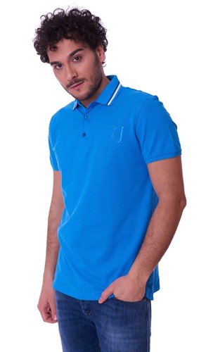 Polo con collo contrasto - a,