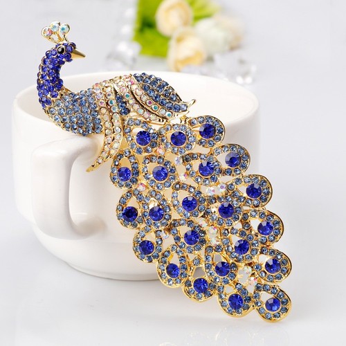 Spilla pavone blu - , elegante