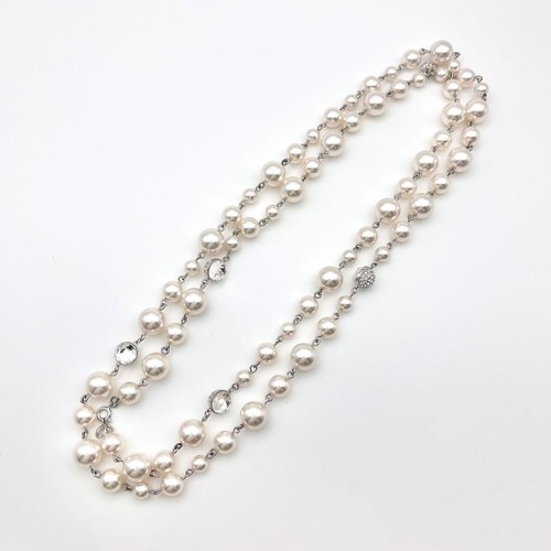 Swarovski long pearl necklace
