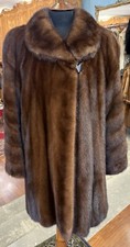 Giaccone Pelliccia Visone Marrone collo A Giro