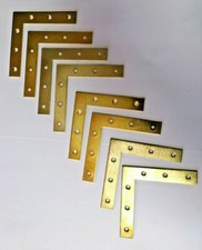 8 Lastrine piatte ad angolo per mobili 100x100 mm acciaio ottonato Italia