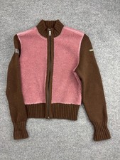 Napapijri maglione donna marrone medio rosa full zip pile misto lana giacca