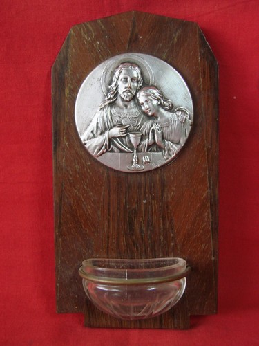 Antico acquasantiera legno art - acquasantiera,