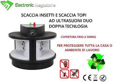 SCACCIA INSETTI E TOPI AD ULTRASUONI ECOLOGICO DUO PRO-PESTREPELLER - NUOVO