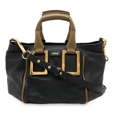 Mini borsa a tracolla Chloe Etel in pelle nera marrone 2 vie vintage autentica