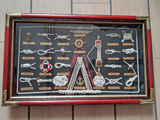 QUADRO DEI NODI Cm. 51 x 31 CORNICE LEGNO E OTTONE ARREDO MARE CASA IDEA REGALO