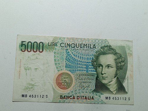 5000 lire bellini lettera - lire,