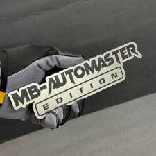 Emblema distintivo auto personalizzato - il tuo testo "EDIZIONE" targhetta nome, logo argento spazzolato