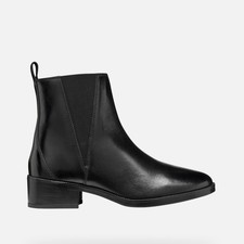 GEOX "CAMEXIA" Stivaletti Donna tacco basso Traspirante Nero D565EA000AAC9999