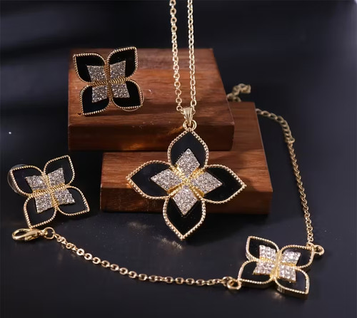 Set gioielli fiori oro - , donna