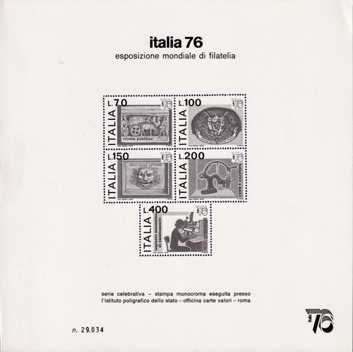 1976 foglietto italia 76 - 1976,
