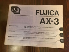 Manuale Istruzioni Fotografia Vintage Fujica AX-3 multilingue Fuji