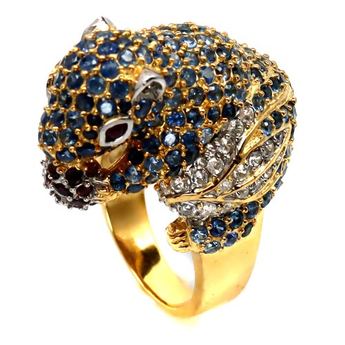 Anello zircone granato - , zaffiro