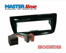 MASCHERINA AUTORADIO UN DIN FIAT DOBLO 2010 A 2015 + CONNETTORE ISO. NERO LUCIDO