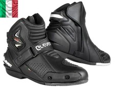 Eleveit Stivali Booster Nero Scarpe Moto Pelle Basse Sportive Slider Rinforzate