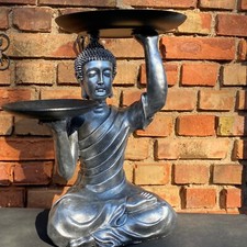 Buddha XL 40 cm argento seduto
