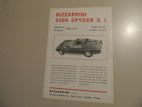 Bizzarrini 5300 spyder i - 5300, s.i