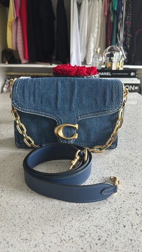 Borsa coach chain tabby - chain, blu