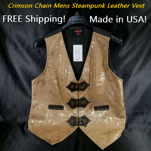 Gilet pelle steampunk da - gilet,