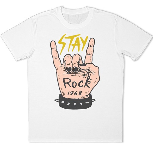Maglietta rock hand sign stay - rock,
