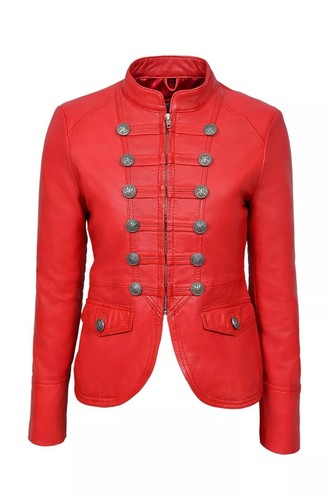 Donna pelle rossa giacca - da,