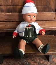 Bambolotto in compo, anni 40, senza marca. Alto 34 cm. Occhi dipinti.