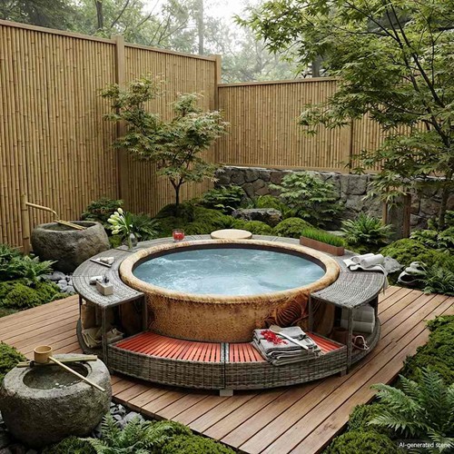 Bordo vasca spa polyrattan - bordo,