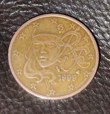 5 CENTESIMI DI EURO FRANCIA 1999 - VOLTO DELLA MARIANNA - ERRORE -