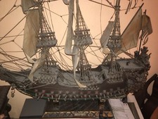 ANTICO IMPONENTE GALEONE IN LEGNO ORIGINALE DELL’800, “LE SOLEIL ROYAL”