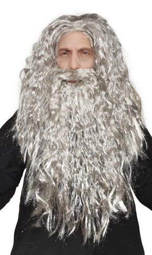 Costume parrucca mago con - parrucca,