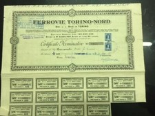 Ferrovie Torino-Nord - titolo da 500 azioni del 1934
