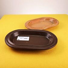 coppia di piatti ovali in ceramica gresline anni 60, franco pozzi