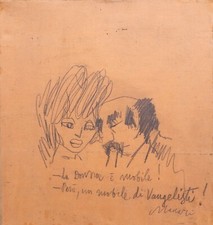 MINO MACCARI  -  PASTELLO SU