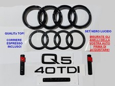 Kit Stemmi Logo Anelli Audi Q5 SQ5 Ant Post + 40 TDI + QUATTRO + 2 SLINE DAL 21