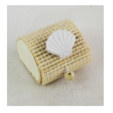 29075 Bomboniere 12pezzi Scatolina Scatola Portaconfetti in Bambu Conchiglia Bia