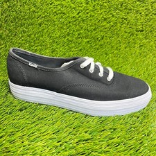 Scarpe sneakers Keds Champion Triple donna taglia 7,5 nere con plateau da passeggio