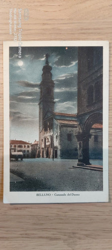 Cartolina belluno campanile - belluno,