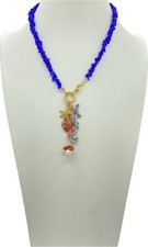 ??Collana in agata blu con