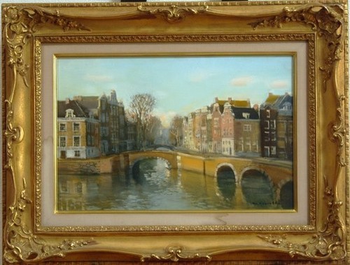 Dipinto olio sul canale di - canale,