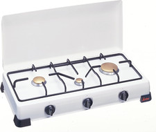 AR9S03PM Fornello Zeus Gas METANO 3 Fuochi Con Coperchio E Griglia in Piattina S